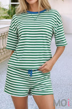 Stripe Drop Shoulder Boxy Top