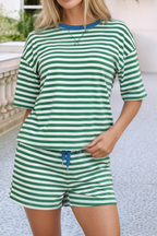 Stripe Drop Shoulder Boxy Top