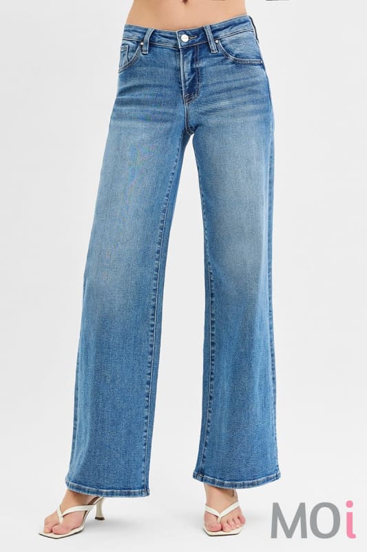Low Rise Wide Leg Jeans