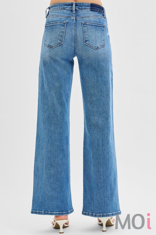 Low Rise Wide Leg Jeans