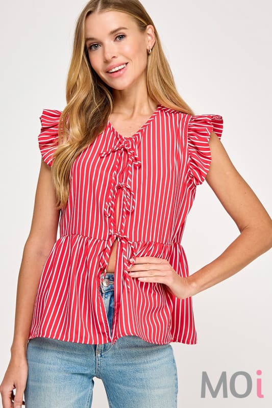 Stripe Tie Top