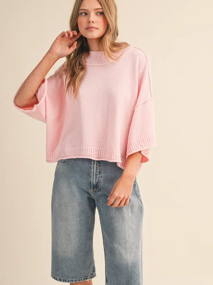 Marled Mock Neck Sweater