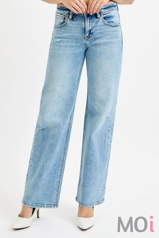 Low Rise Wide Leg Jeans Med/Light