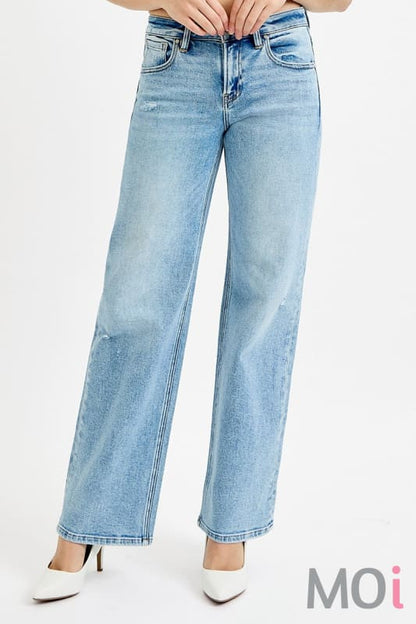 Low Rise Wide Leg Jeans Med/Light