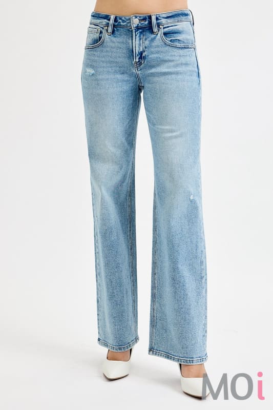 Low Rise Wide Leg Jeans Med/Light