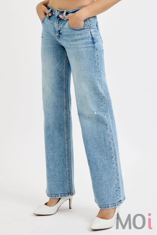 Low Rise Wide Leg Jeans Med/Light