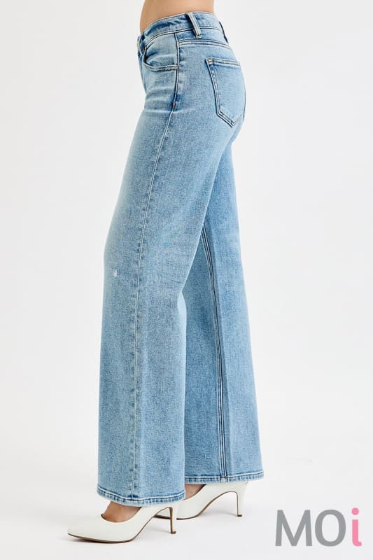 Low Rise Wide Leg Jeans Med/Light