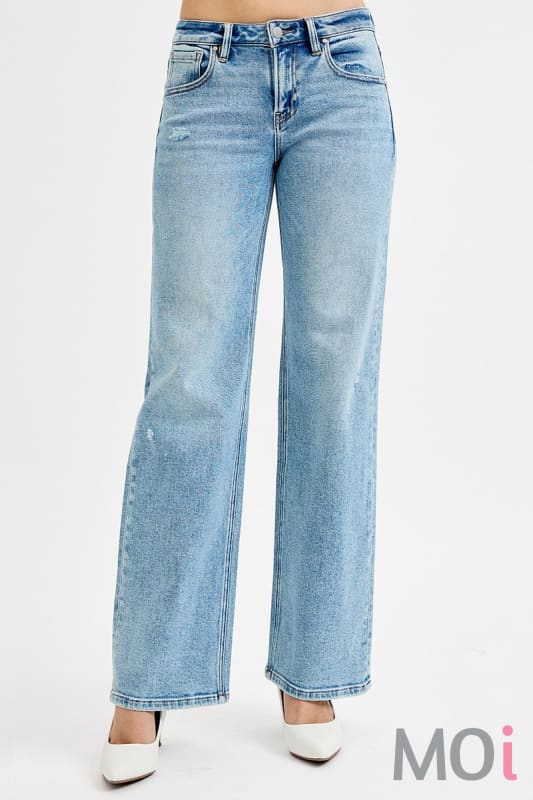 Low Rise Wide Leg Jeans Med/Light