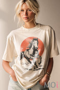 Running Wild Sunset Cowgirl Graphic