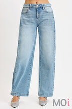 Mid Rise Wide & Transferable Leg Snap Jeans