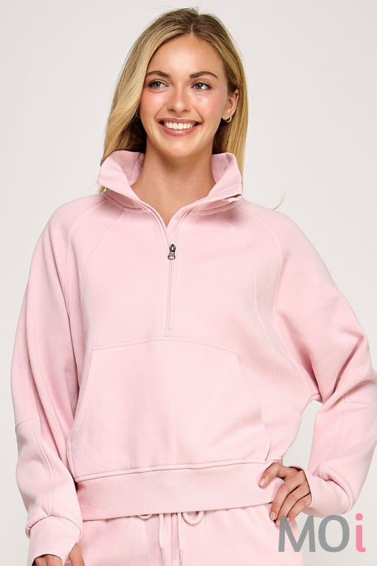 Fleece Half Zip With Thumbholes