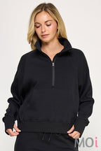 Fleece Half Zip With Thumbholes
