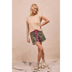 Braided Belt Camo Shorts