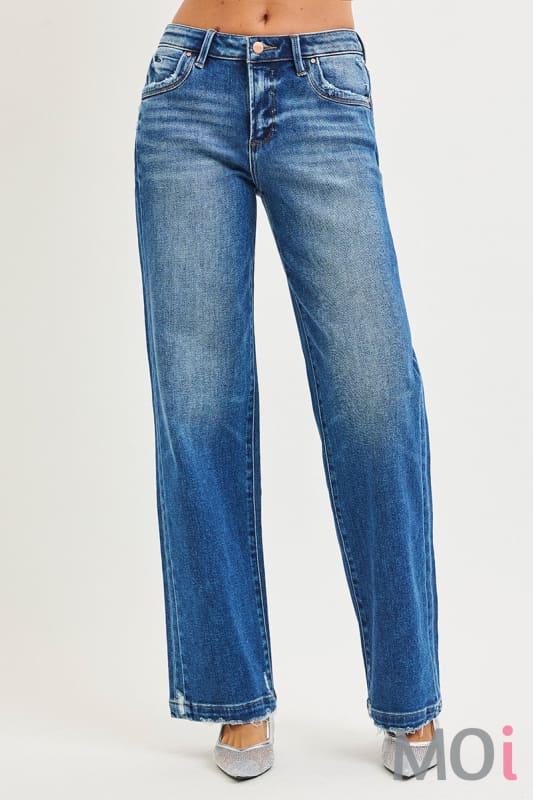 Slouchy Baggy Pocket Side Seam Detail Jeans