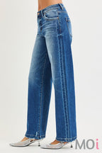 Slouchy Baggy Pocket Side Seam Detail Jeans