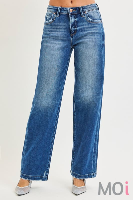 Slouchy Baggy Pocket Side Seam Detail Jeans