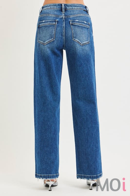 Slouchy Baggy Pocket Side Seam Detail Jeans