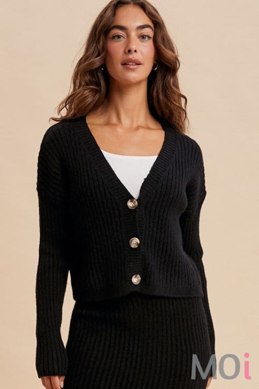 Ribbed Knit Cardigan