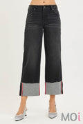 Tummy Control Mid Rise Crop Cuffed