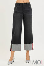 Tummy Control Mid Rise Crop Cuffed