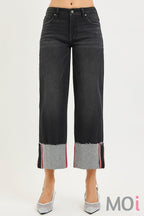 Tummy Control Mid Rise Crop Cuffed