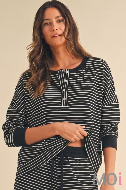 Soft Brushed Pinstripe Pullover