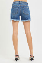 Mid Rise Frayed Shorts