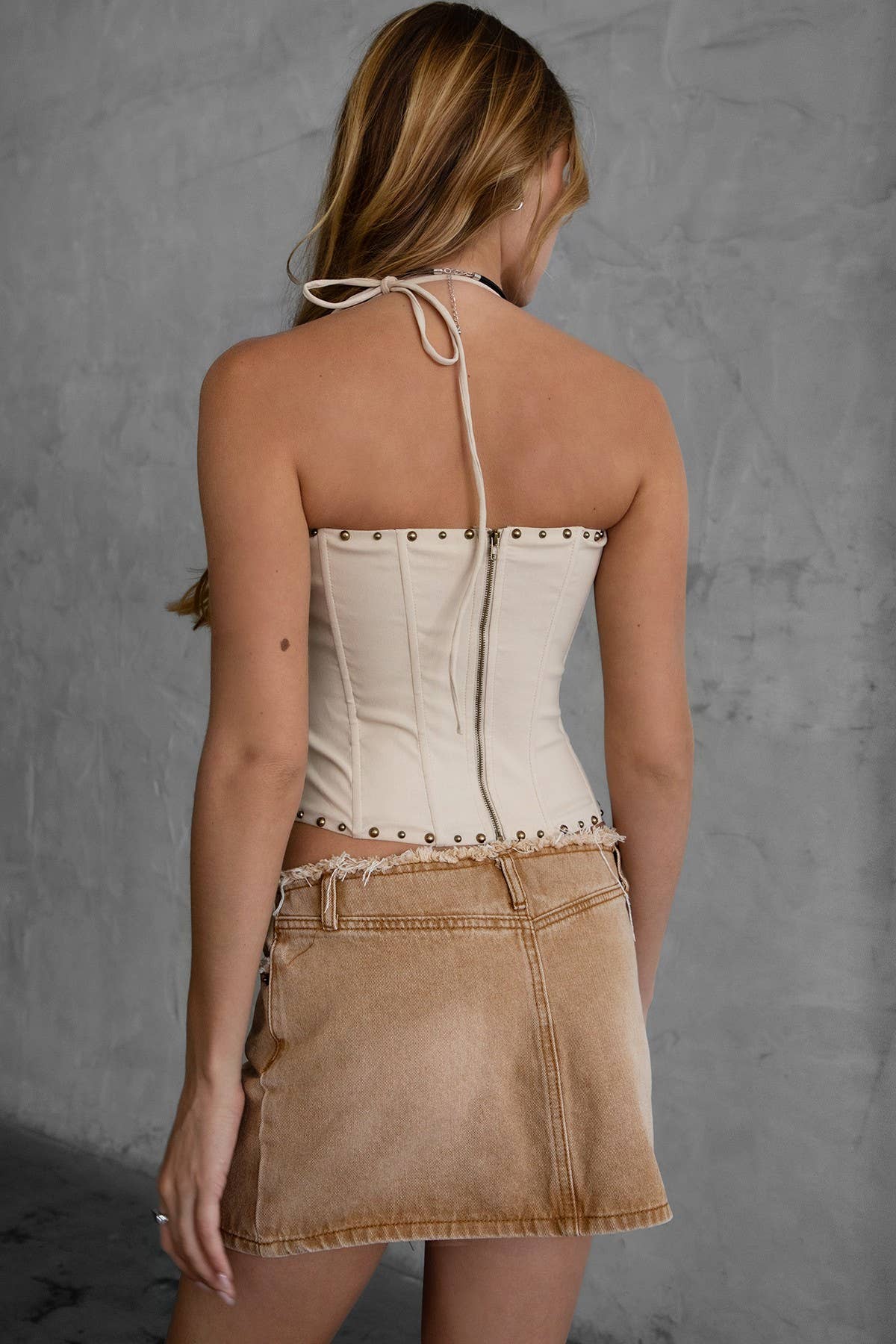 Embroidered Western Halter Bustier Corset Top