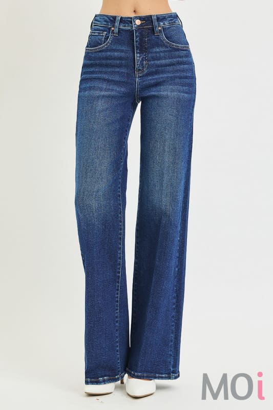 Tummy Control High Rise Wide Leg Jeans