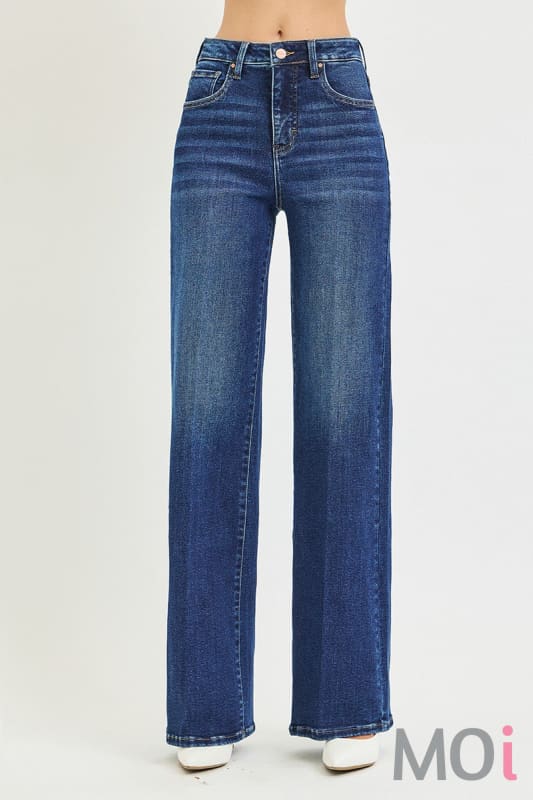 Tummy Control High Rise Wide Leg Jeans