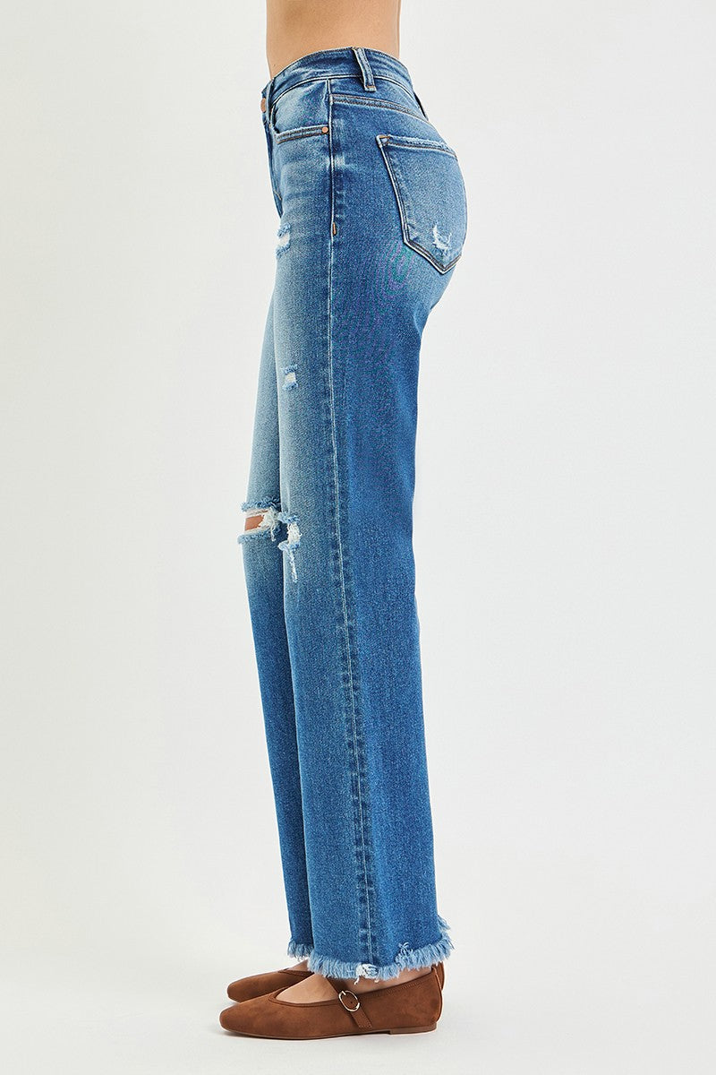 High Rise Straight Jeans