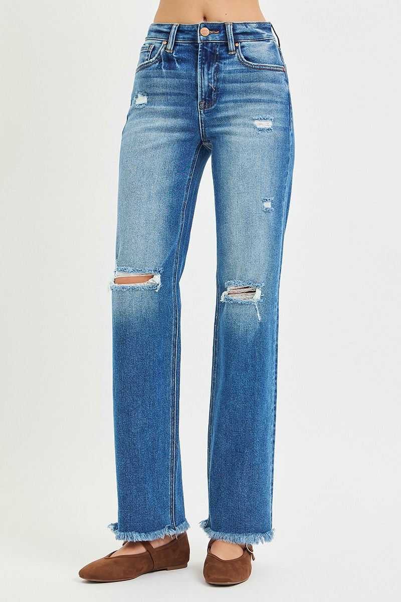 High Rise Straight Jeans