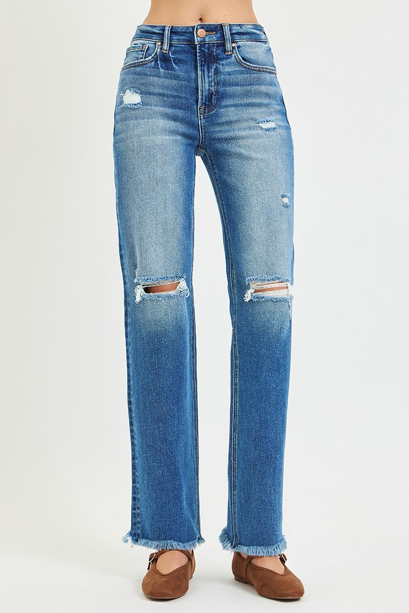 High Rise Straight Jeans