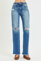 High Rise Straight Jeans