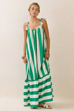 Vertical Stripe Midi Dress