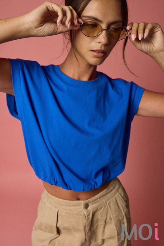 Emma Loose Fit Bubble Hem Top