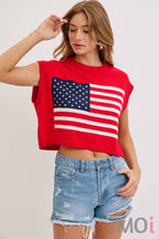 Stars and Stripe Knit Sweater Top