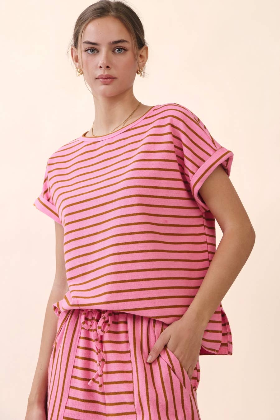 Drawstring Stripe Shorts