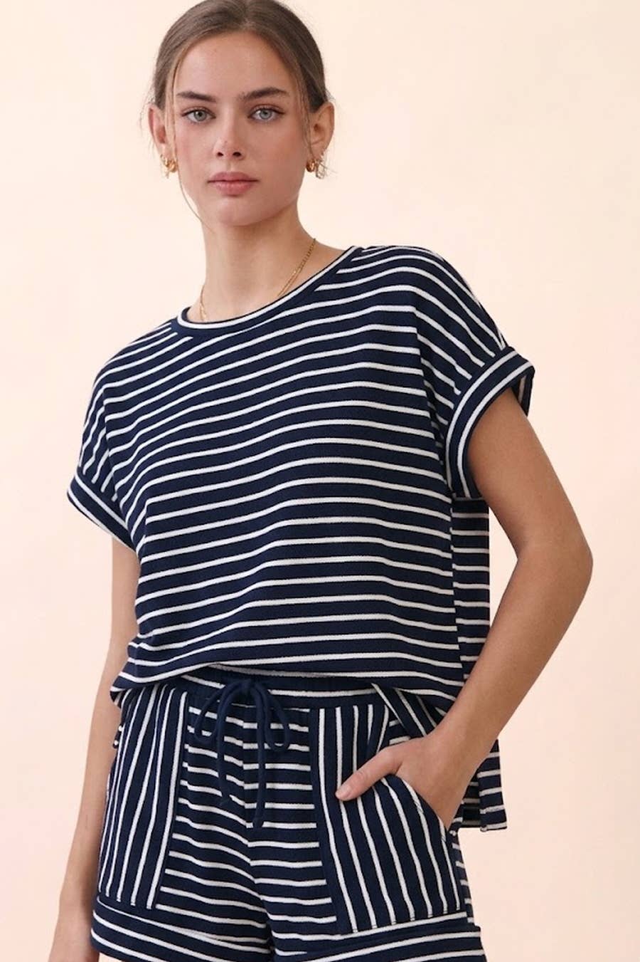 Drawstring Stripe Shorts