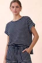 Drawstring Stripe Shorts