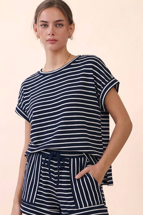Drawstring Stripe Shorts