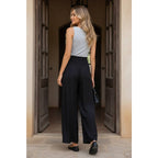 Smocked Waist Wide Leg Pant