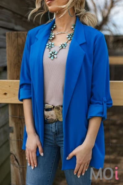 Relaxed Boyfriend Blazer Blue / Small Apparel & Accessories