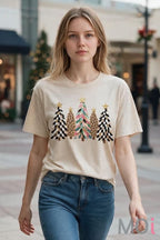 Trendy Leopard Christmas Tree Tee