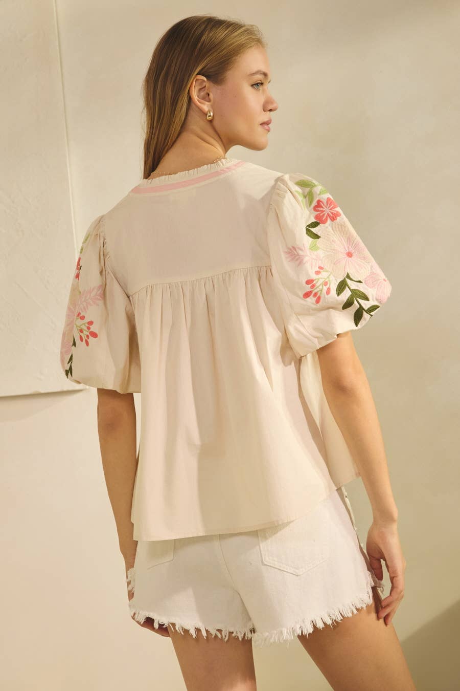 Solid Poplin Top
