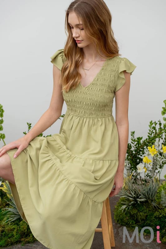 Flutter Sleeve Maxi Dress