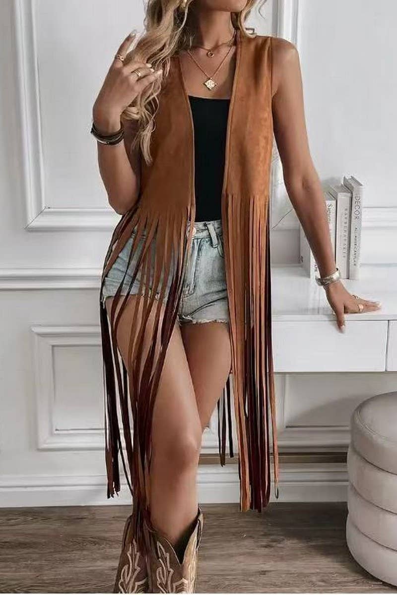 Fringed Mid-Length Vest