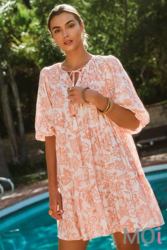 Boho Printed Baby Doll Mini Dress