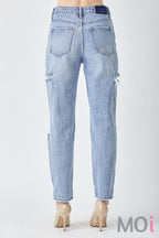 RISEN Distressed Slim Cropped Jeans