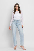 SUPER HIGH RISE BARREL LEG JEANS